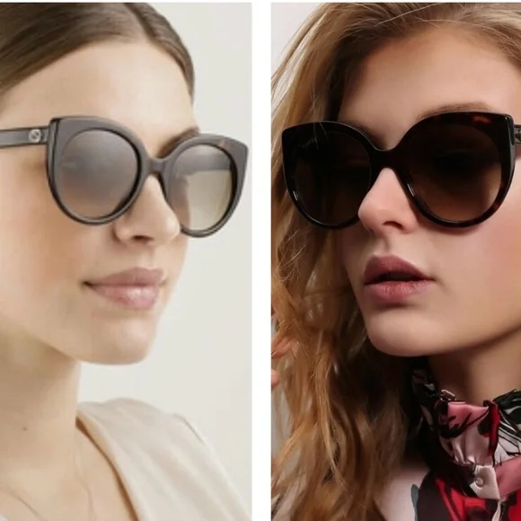 GUCCI CLASSIC AND TIMELESS HAVANA FRAMES WITH “GG” GOLD LOGO ON TEMPLES SUNNIES